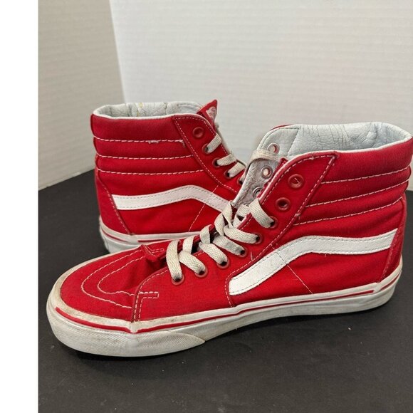 Vans Off The Wall Unisex Hi Top Red/White Skateboarding Racing Sneaker 7M 8.5W - Picture 8 of 14